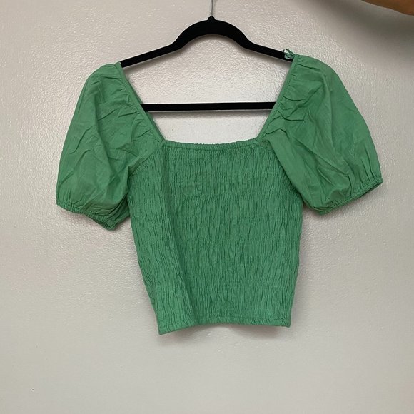 Compañía Fantástica puffed sleeve shirred top - Picture 3 of 4